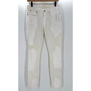 Helmut Lang Womens Skinny Fit Painted White Jeans Size 27 Organic Cotton New